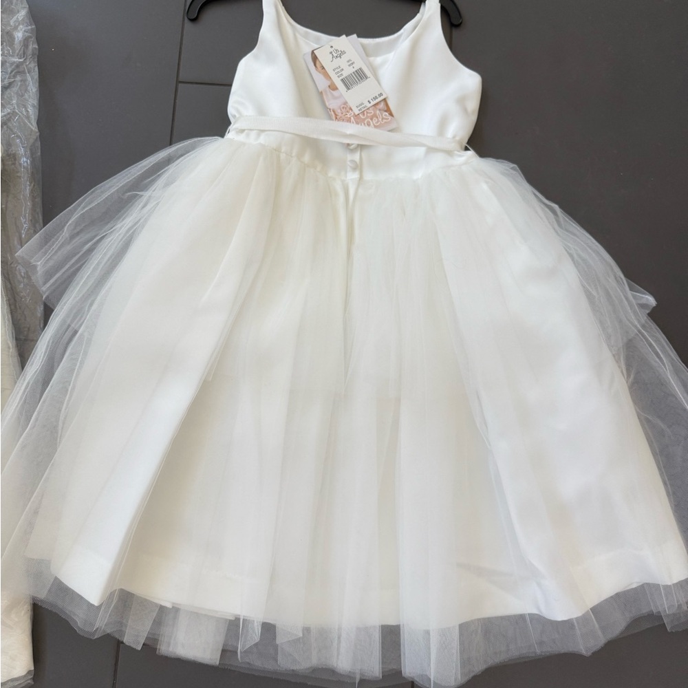 Elegant ivory flower girl, formal kids dress